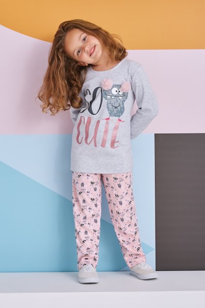 Detské pyžamko RP1365 so vzorom sovičky a nápisom So Cute