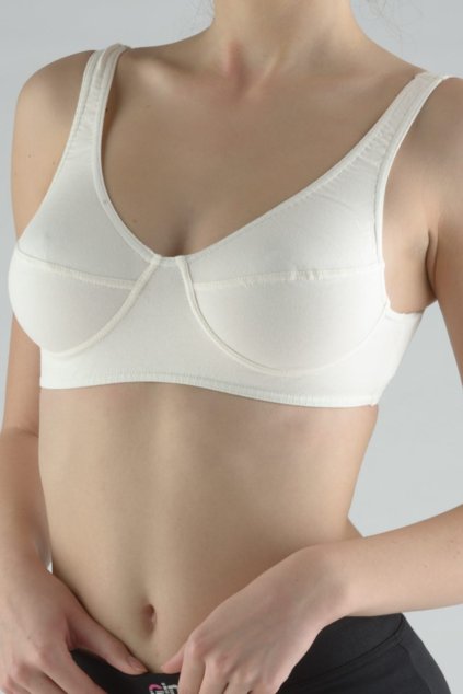 Športová podprsenka 97017 GINA cez hlavu biela