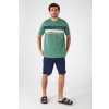 Pánske pyžamo, komplet so zeleným tričkom a modré nohavice