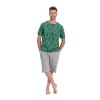 Pyžamo pre pánov zelené tričko sivé krátke nohavice