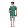 Pyžamo pre pánov zelené tričko sivé krátke nohavice