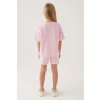 Dievčenské letné pyžamo Basic Pink – zadný pohľad na tričko a kraťasy