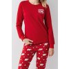 dámske pyžamo ROLYPOLY RP3717 červené – detail vrchného dielu a nohavíc
