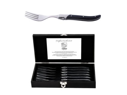 LAGUIOLE Luxury vidlicky 6 ks rukojet cerny eben a79291252 10850