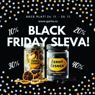 🖤 ČERNÝ Friday startuje již dnes na eshopu Garlio Market. Slevy až 40 % platí do pondělí 30. 11. Doplňte si zásoby černého...