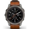 fenix7Pro Titanium Leather band stred1