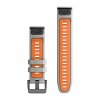 Garmin řemínek QuickFit 22 Fog Gray / Ember Orange Silicone 010-13280-02