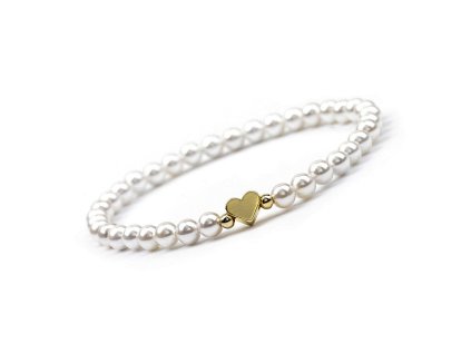 Shell Pearl Round Brass Heart