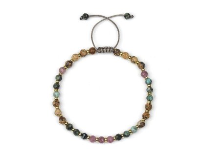 African Turquoise, Picture Jasper and Pink Tourmaline Adjustable