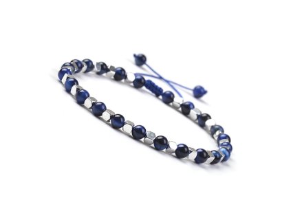 Blue Tiger Eye and Hemaite Braided