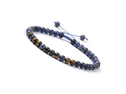 Dumortierite and Tiger Eye Bradied