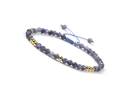 Iolite and Brass Beads Braided