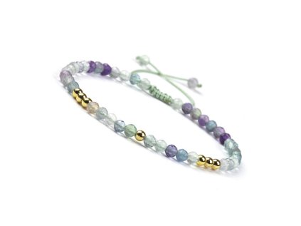 Rainbow Fluorite and Brass Beads