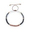 Moonstone, Black Onyx, Hematite and Goldstone Bradied