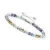 Rainbow Fluorite and Brass Beads