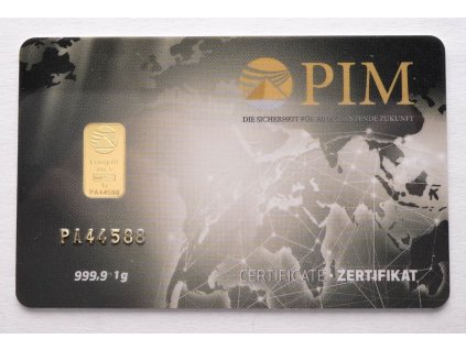 PIM zlato Au 1g sběratelská karta