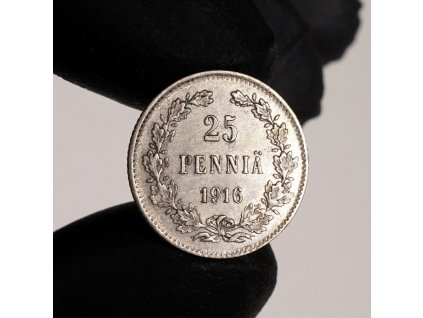 25 Penniä 1916 S - Aleksandr II - III - Nikolai II FINSKO