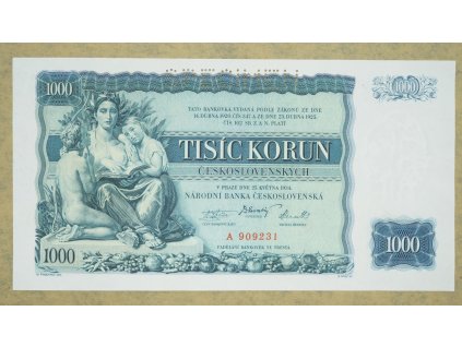 1000 korun 1934 serie A perf. stav 0