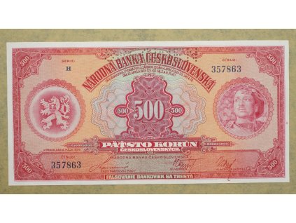 500 KORUN 1929 serie H SPECIMEN
