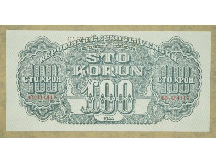 100 koruna 1944 specimen UNC serie HO