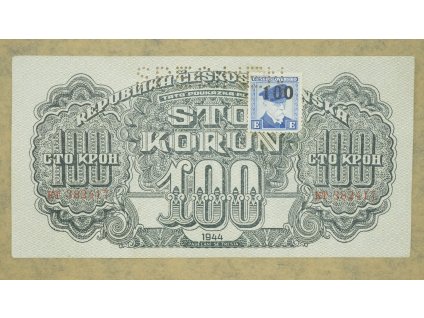 100 koruna 1944 specimen UNC serie KT KOLEK