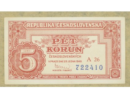 5 korun 1949 serie A 26