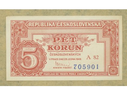 5 korun 1949 serie A 82