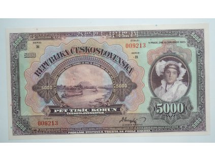 5000 KORUN 1920 SERIE B SPECIMEN