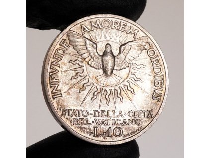 Vatikán SEDE VACANTE - povedená stříbrná 10 Lira 1939