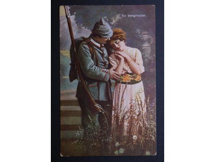 Vojenská dopisnice pohlednice Ein Versprechen 1917 P161 (3)