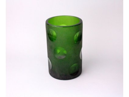 Stará váza zelené sklo x1174 (4)