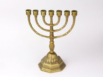 Židovský svícen MENORA 22 cm mosaz x1303 (3)