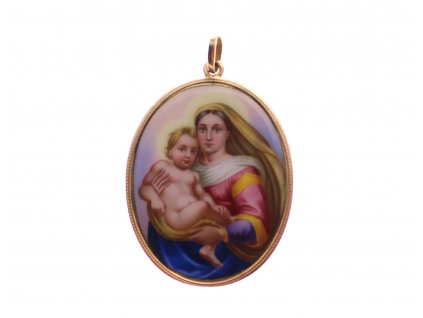 Zlatá starožitná Madonka s Ježíškem x1795 (1)