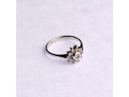Zlatý prsten s zirkony bílé zlato x2091 (1)