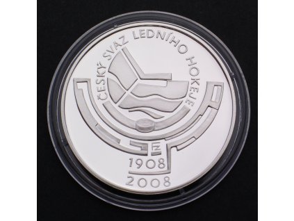 Stříbrná pamětní mince 200 Kč Český svaz ledního hokeje 2008 PROOF