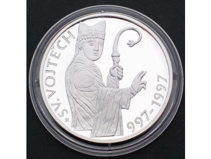 Stříbrná pamětní mince 200 Kč Sv. Vojtěch 997-1997 PROOF