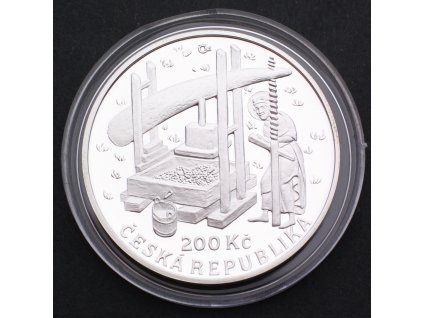 Stříbrná pamětní mince 200 Kč Nařízení KarlaIV. o zakládání vinic 1358-2008 PROOF