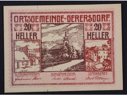 31589 nouzova bankovka gerersdorf austria notgeld 20 heller