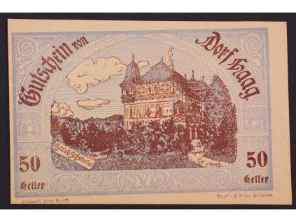 31613 nouzova bankovka haag dorf austria notgeld 50 heller