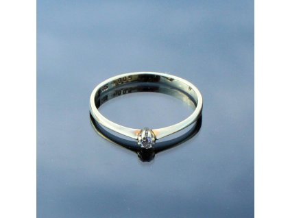Zlatý prstýnek s diamantem soliter zásnubní v53 diamant 0,005 ct.