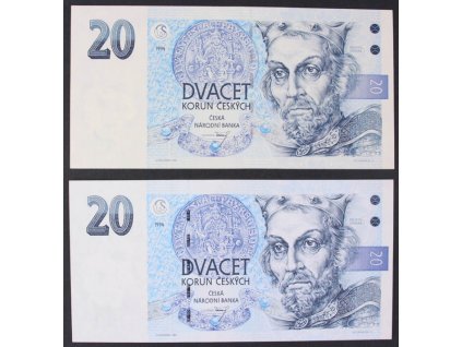 34745 20 kc 1994 s b oba prouzky unc