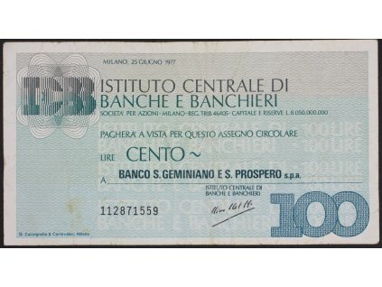 35426 italie 100 lire assegno circolare