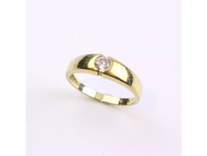 Zlatý prstýnek soliter v53.5