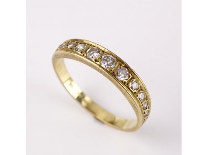 Zlatý prstýnek s diamanty cca 0.3CT v51.5