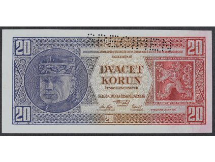 20 Kč 1926 s.Cg specimen UNC