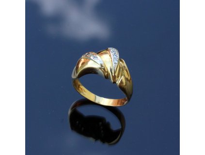 Zlatý prstýnek s kamínky 18K