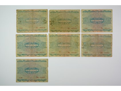 100 kronen 1922 - 7ks - různé série