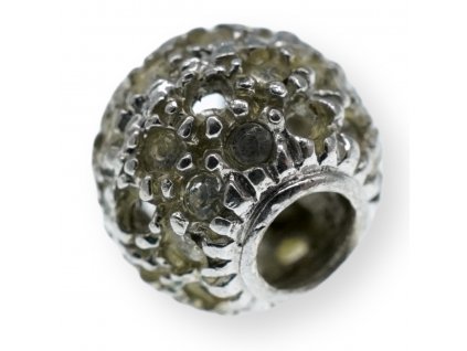 Stříbrný přívěsek kulička s blyštivými kamínky