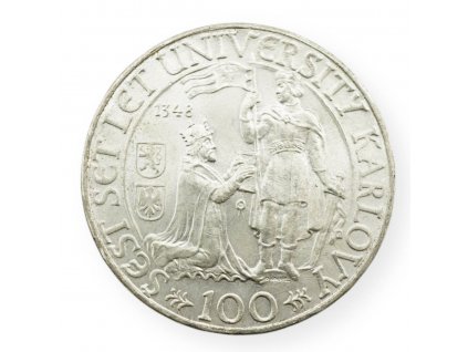 100 Kčs 1948, 600. výročí založení Karlovy univerzity pametní mince