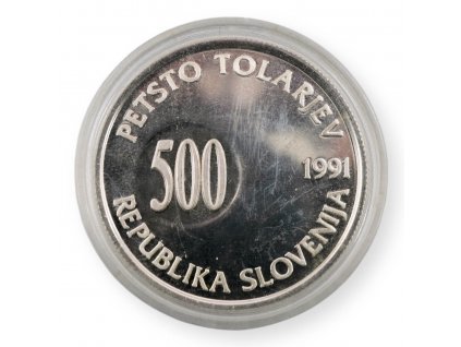 500 tolarů 1991 Slovinsko ag 15 g/ 925 proof 15000 ks